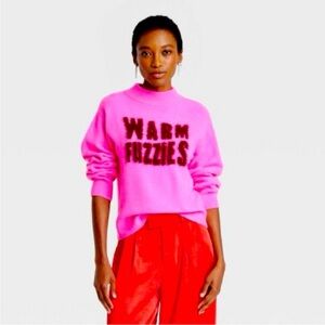 Warm Fuzzies Pink Statement Sweater XS Blogger Favorite Cashmere Feel NWT